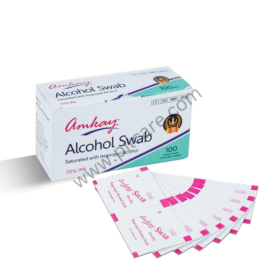 Amkay Alcohol Swab | Sterile Antiseptic Cleaning Swabs to Clean Cuts & Wounds