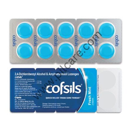 Cofsils Lozenges for Quick Relief from Sore Throat Fresh Mint