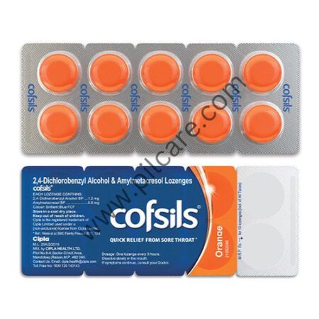 Cofsils Lozenges for Quick Relief from Sore Throat Orange