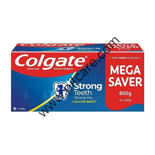 Colgate Strong Teeth Anticavity Toothpaste with Amino Shakti (200gm Each) Buy 3 Get 1 Free