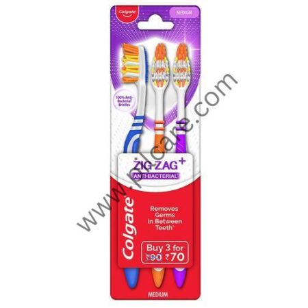 Colgate Zig Zag+ Anti-Bacterial Bristle Medium Toothbrush