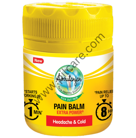 Amrutanjan Pain Relief Balm with Extra Power Aromatic Action | Helps Relieve Headaches & Cold