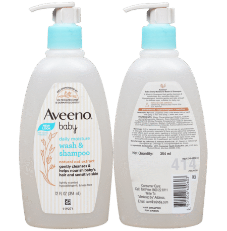Aveeno Baby Daily Moisture Wash & Shampoo | For Sensitive Skin | Tear-Free Formula