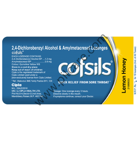 Cofsils Lozenges for Quick Relief from Sore Throat | Flavour Honey lemon