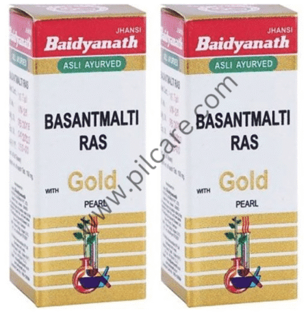 Baidyanath (Jhansi) Basant Malti Ras with Gold Pearl Tablets (25 Each)