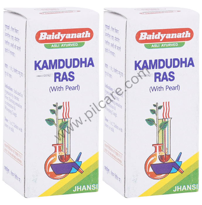 Baidyanath (Jhansi) Kamdudha Ras with Pearl Tablets (50 Each)