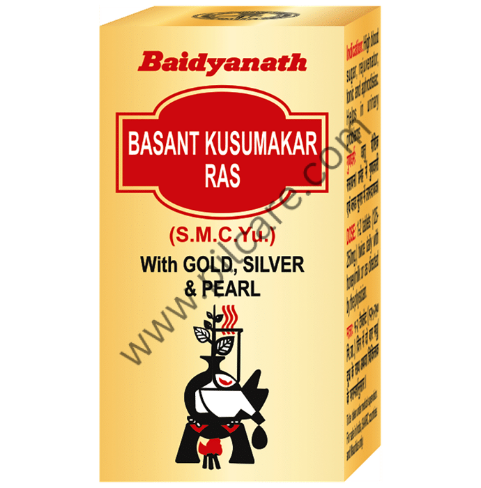 Baidyanath Basant Kusumakar Ras (S.C.M.Yu) Ayurvedic Tablet with Gold, Silver & Pearl | Maintains Blood Glucose Level