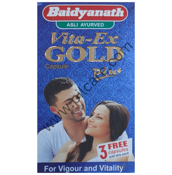 Baidyanath Vita-Ex Gold Plus Capsule | For Strength & Stamina with 3 Capsule Free