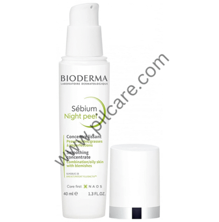 Bioderma Sebium Night Peel Smoothing Concentrate | Reduces Spots & Blemishes | For Combination/Oily Skin