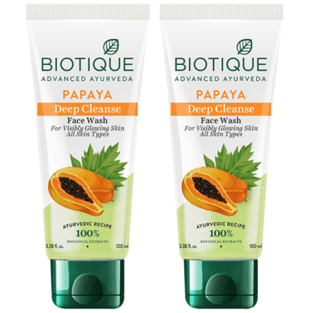 Biotique Papaya Deep Cleanse Face Wash (100ml Each)