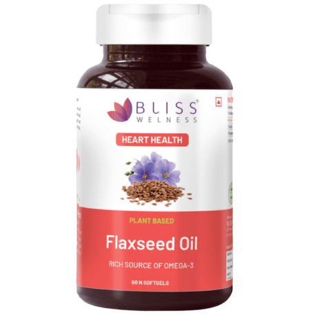 Bliss Welness Cardiovascular Health Flaxseed Oil High Potency Omega-3 Softgel Capsule