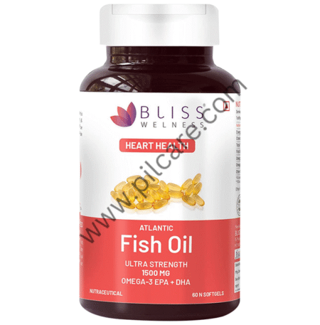 Bliss Welness Heart Health Arctic Fish Oil Ultra Strength Omega-3 Softgel Capsule