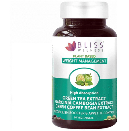 Bliss Welness Weight Management Green Tea + Garcinia Cambogia + Green Coffee Bean Extract Veg Tablet