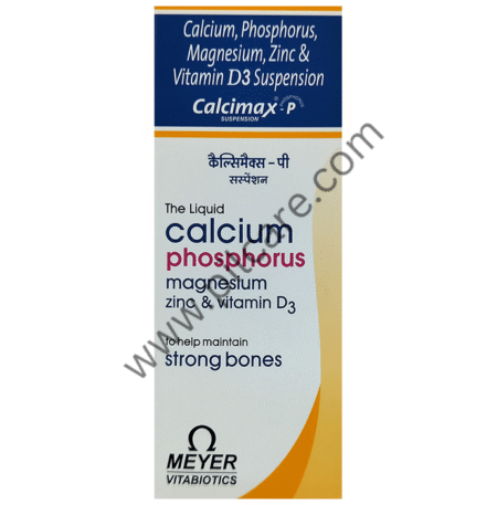 Calcimax P Suspension with Calcium, Magnesium Zinc & Vitamin D3 | For Strong Bones | Advanced Vitamin & Mineral Formula