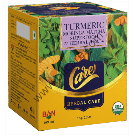 Care Turmeric Moringa-Matcha Superfood Herbal Tea Bag (1.5gm Each)