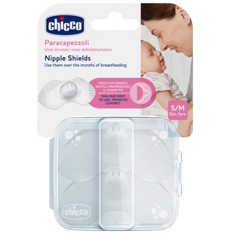 Chicco New Nipple Silicone Shields Small to Medium