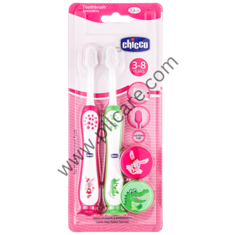 Chicco Toothbrush Set Pink + Green
