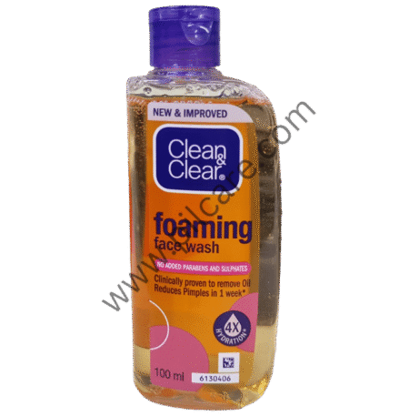 Clean & Clear Foaming Face Wash for Pimple Causing Germs | Oil-Free