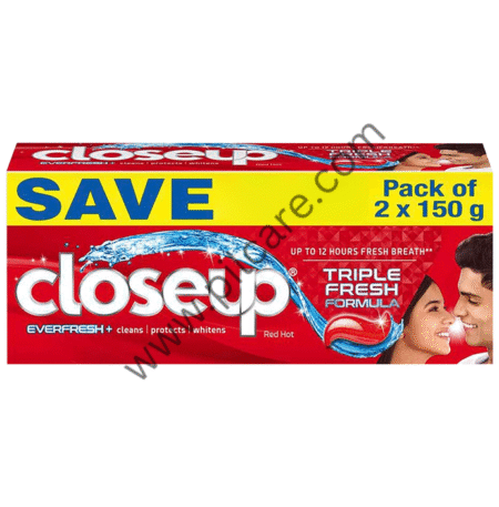 Closeup Everfresh+ Red Hot Toothpaste (150gm Each) Long lasting 12 Hours of Fresh Breath