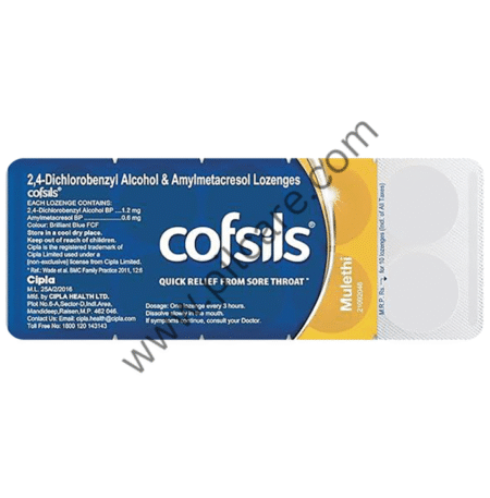 Cofsils for Quick Relief from Sore Throat Lozenges Mulethi