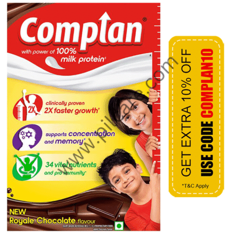 Complan Nutrition Drink Powder for Children | Nutrition Drink for Kids with Protein & 34 Vital Nutrients | Royale Chocolate
