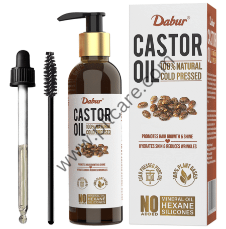 Dabur 100% Natural Cold-Pressed Castor Oil | Promotes Hair Growth & Hydrates Skin