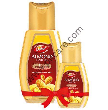 Dabur Almond Hair Oil with Soya Protein & Vitamin E | For Damage Free Hair with 200ml Hair Oil Free