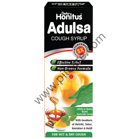 Dabur Honitus Adulsa Cough Syrup | For Cough, Cold & Sore Throat Relief Syrup