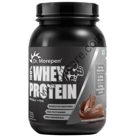 Dr. Morepen 100% Whey Protein Powder Infused With Vitamins & Minerals Double Chocolate