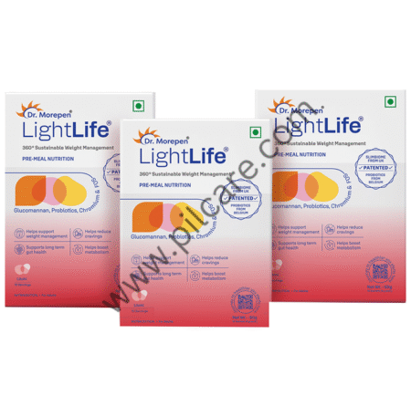 Dr. Morepen Light Life Pre-Meal Nutrition (10 Sachet 5gm Each) Litchi