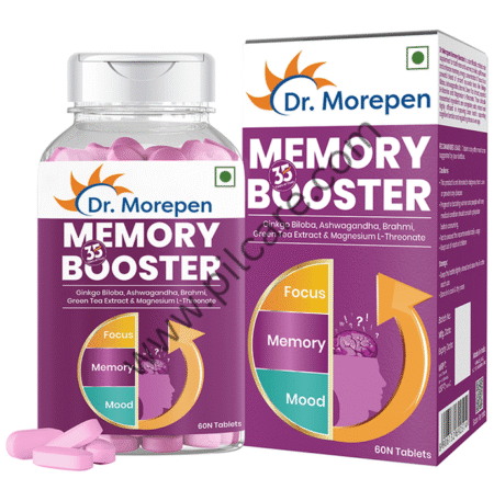 Dr. Morepen Memory Booster | With Gingko & Brahmi for Focus, Memory & Mood | Tablet