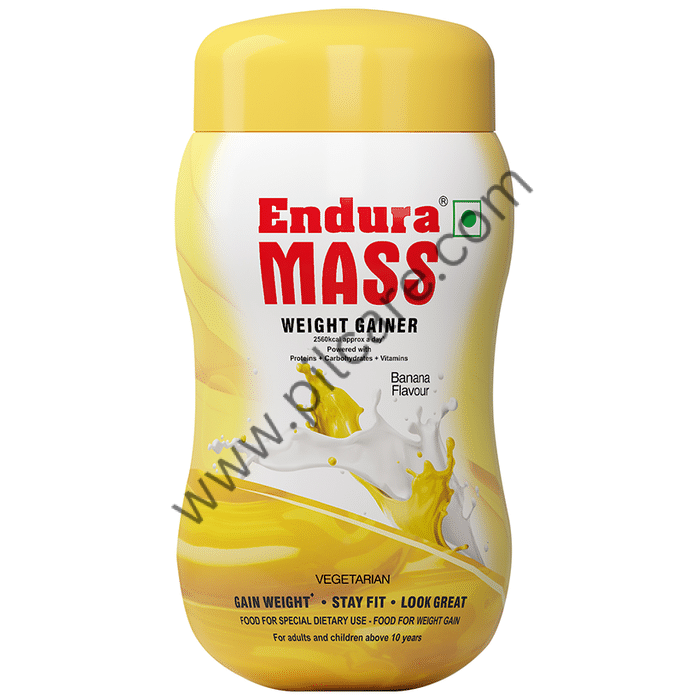 Endura Mass Weight Gainer to Stay Fit | For Adults & Children Above 10 Years | Flavour Banana