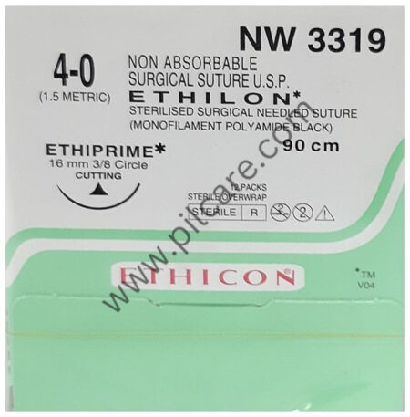 Ethilon NW 3319 Non Absorbable Surgical Suture 90cm Circle Cutting