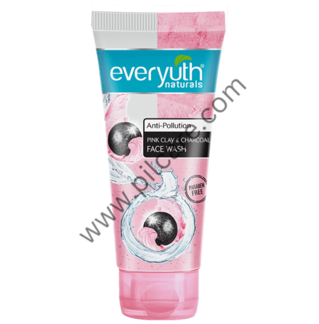 Everyuth Naturals Anti Pollution Pink Clay & Charcoal Face Wash Paraben Free