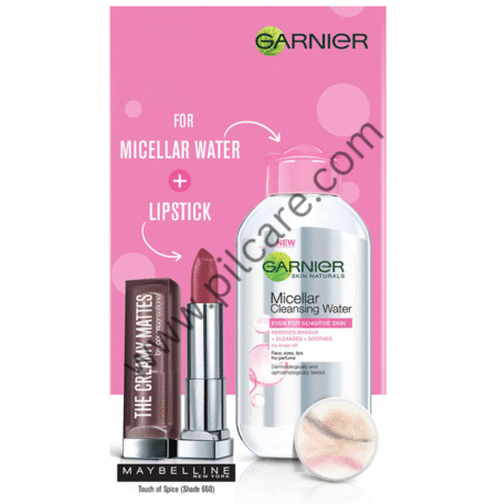 Garnier Micellar Cleansing Water 125ml Maybelline Creamy Matte Lipstick Touch of Spice 3.9gm