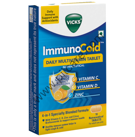 Vicks ImmunoCold Daily Multivitamin with Zinc for Immunity | Fights Cough & Cold | Tablet