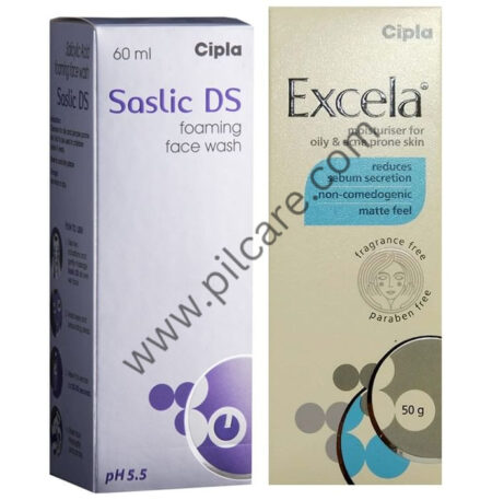 Combo Pack of Excela Moisturiser 50gm & Saslic DS Foaming Face Wash 60ml