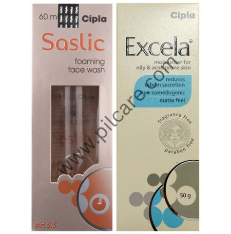 Combo Pack of Excela Moisturiser 50gm & Saslic Foaming Face Wash 60ml