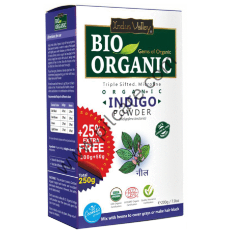 Indus Valley Bio Organic Indigo Powder +25% Extra Free