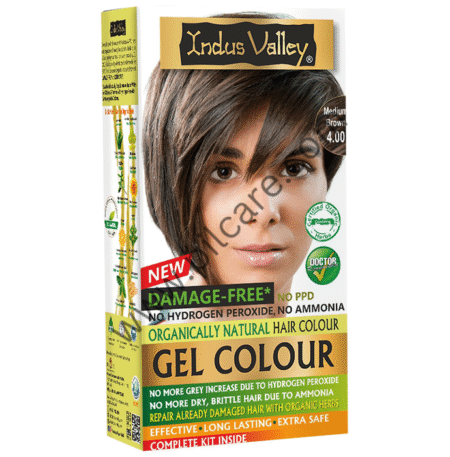 Indus Valley Damage-Free Gel Colour Complete Kit Medium Brown