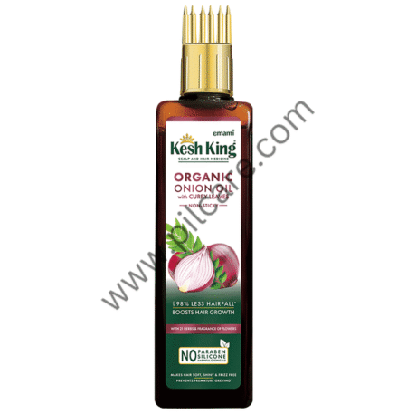 Kesh King Organic Onion Oil with Curry Leaves Reduces Hair Fall | Infused with 21 Ayurvedic Herbs