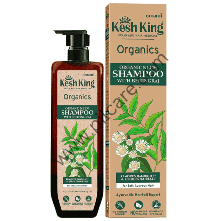 Kesh King Organics Anti Dandruff Shampoo with Organic Neem & Bhringraj,