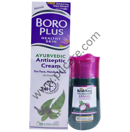Boroplus Antiseptic Cream with Emami Kesh King Onion Shampoo 35ml free