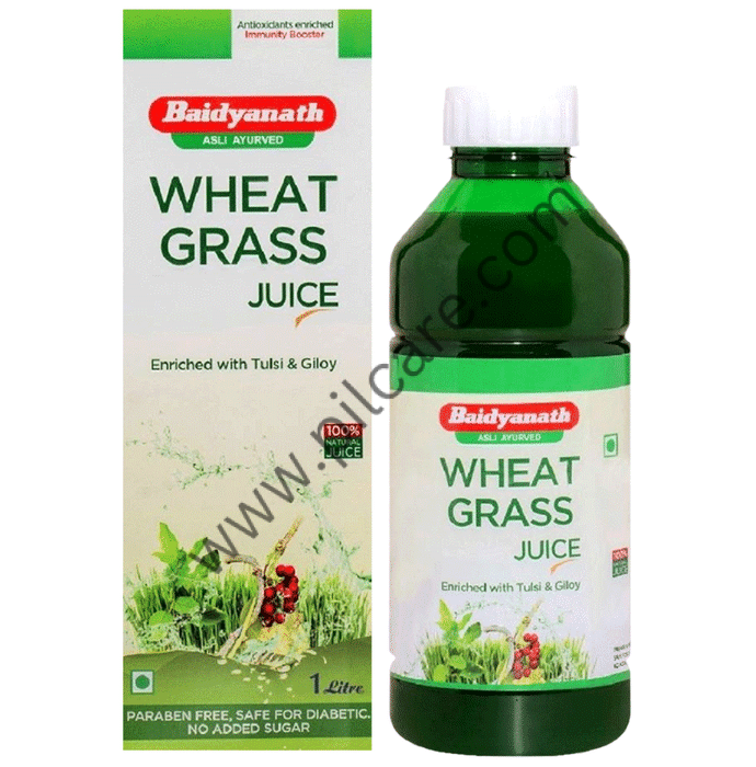 Baidyanath (Jhansi) Wheat Grass Juice | Enriched with Tulsi & Giloy for Immunity