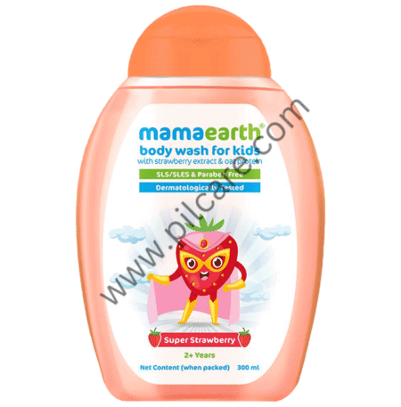 Mamaearth Body Wash for Kids with Strawberry Extract & Oat Protein