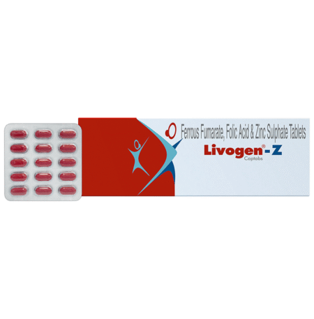 Livogen-Z Captab with Iron, Folic Acid & Zinc | For Mineral Support
