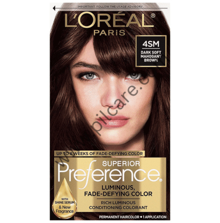 Loreal Superior Perference Luminous Face-Defying Color 4SM Dark Soft Mahogany Brown