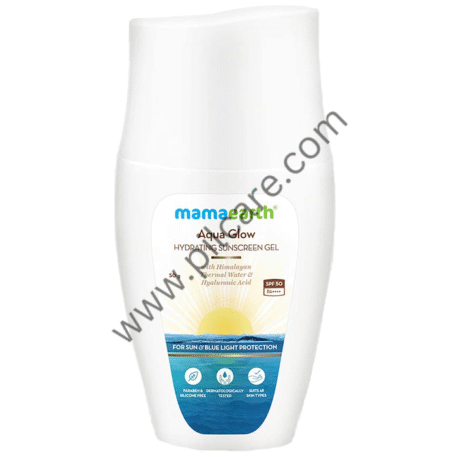 Mamaearth Aqua Glow Hydrating Sunscreen Gel with Hyaluronic Acid & Aloe Vera | SPF 50 PA++++