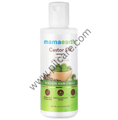 Mamaearth Cold-Pressed Castor Oil for Skin, Hair & Nails | Mineral Oil & Silicone-Free