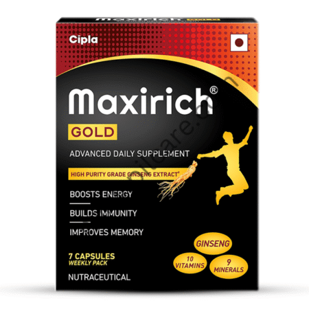 Maxirich Gold Daily Supplement with Ginseng Extract | Multivitamin for Energy, Immunity & Memory |